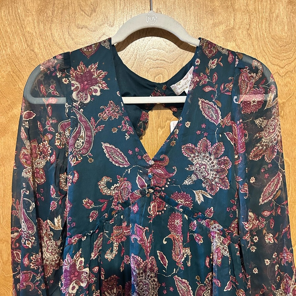 Band of the Free Run the World Pine Paisley Empire Waist Midi Dress - Size XS - Picture 5 of 13